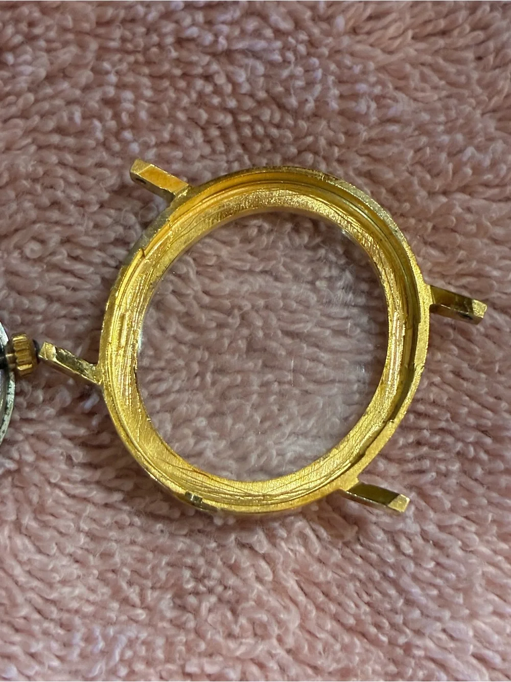 Bulova Gold and Black Dress Watch Case with Crystal Markers